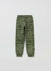 Ovs Kids Boy Fleece Joggers With Lettering Print